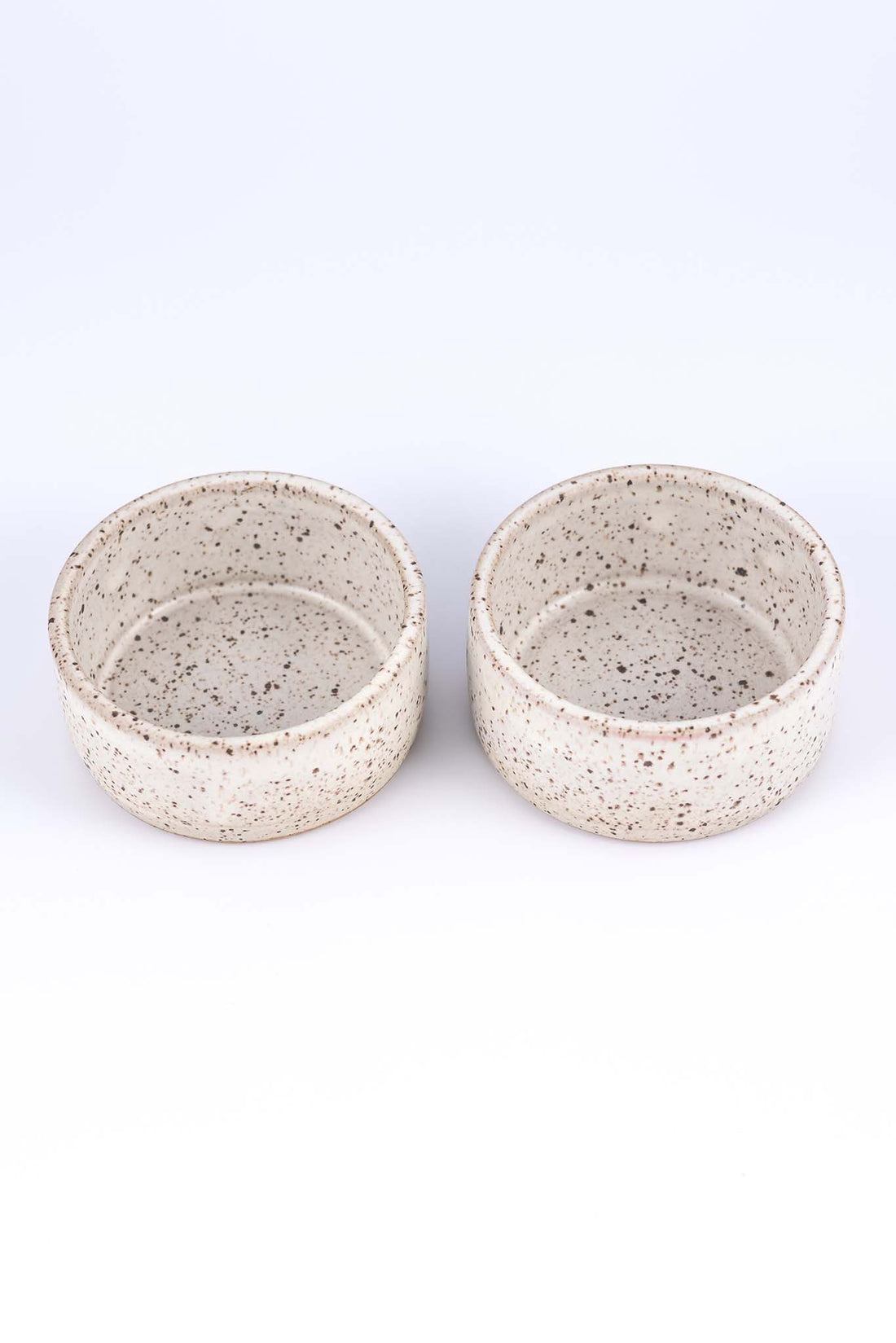 Set of white speckled clay mezcal copitas