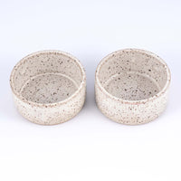 Set of white speckled clay mezcal copitas