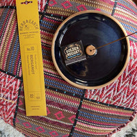 Natural incense sticks with a ceramic burner holder, matches, and the bergamot fragrance yellow package